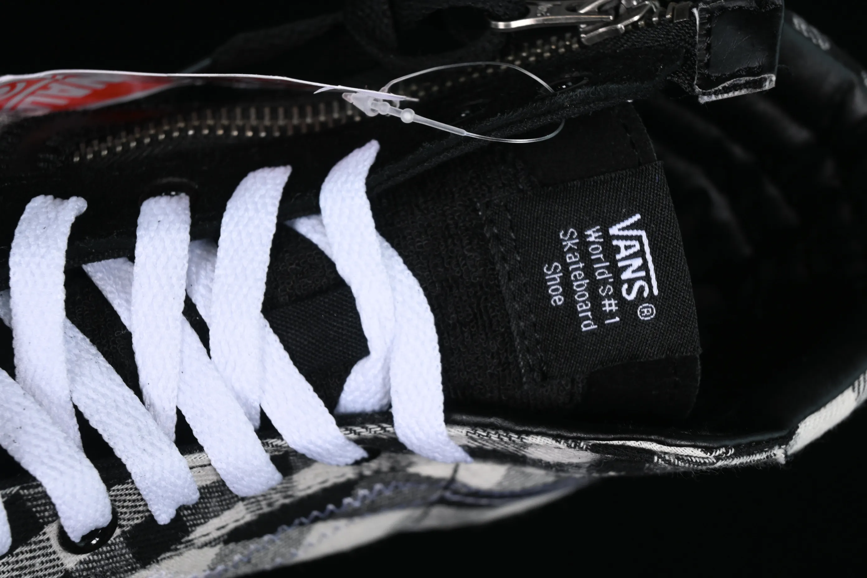 All categories Vans Vans series Vans Hi Vans high-top Vans Vault Sk8-Hi Cap LX Deconstruction New black and white checkerboard high-top canvas vulcanized sneakers VN0A3WM1XOS